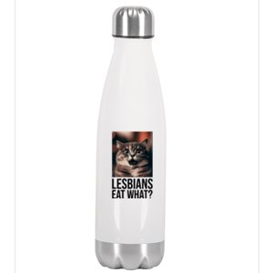 Lesbians Eat What Funny Cat Meme Stainless Steel Insulated Water Bottle