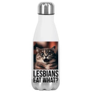 Lesbians Eat What Funny Cat Meme Stainless Steel Insulated Water Bottle