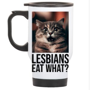 Lesbians Eat What Funny Cat Meme Stainless Steel Travel Mug