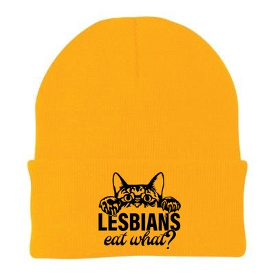 Lesbians Eat What Lgbtq Cat Gift Knit Cap Winter Beanie