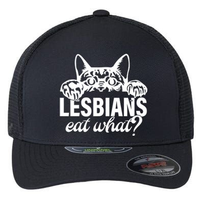 Lesbians Eat What Lgbtq Cat Gift Flexfit Unipanel Trucker Cap