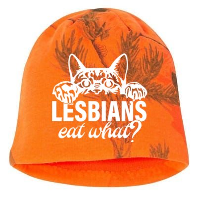 Lesbians Eat What Lgbtq Cat Gift Kati - Camo Knit Beanie