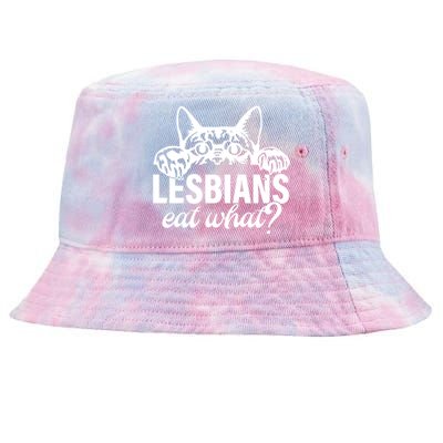 Lesbians Eat What Lgbtq Cat Gift Tie-Dyed Bucket Hat