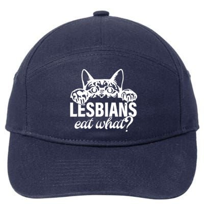 Lesbians Eat What Lgbtq Cat Gift 7-Panel Snapback Hat