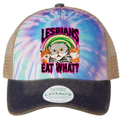 Lesbians Eat What Funny Cats Love Cute Women Boy Legacy Tie Dye Trucker Hat