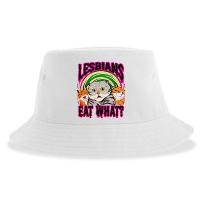 Lesbians Eat What Funny Cats Love Cute Women Boy Sustainable Bucket Hat