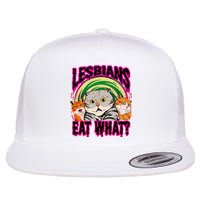 Lesbians Eat What Funny Cats Love Cute Women Boy Flat Bill Trucker Hat