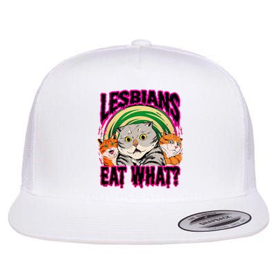 Lesbians Eat What Funny Cats Love Cute Women Boy Flat Bill Trucker Hat