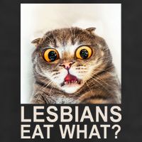 Lesbians Eat What Funny Cat 7 Panel Mesh Trucker Snapback Hat