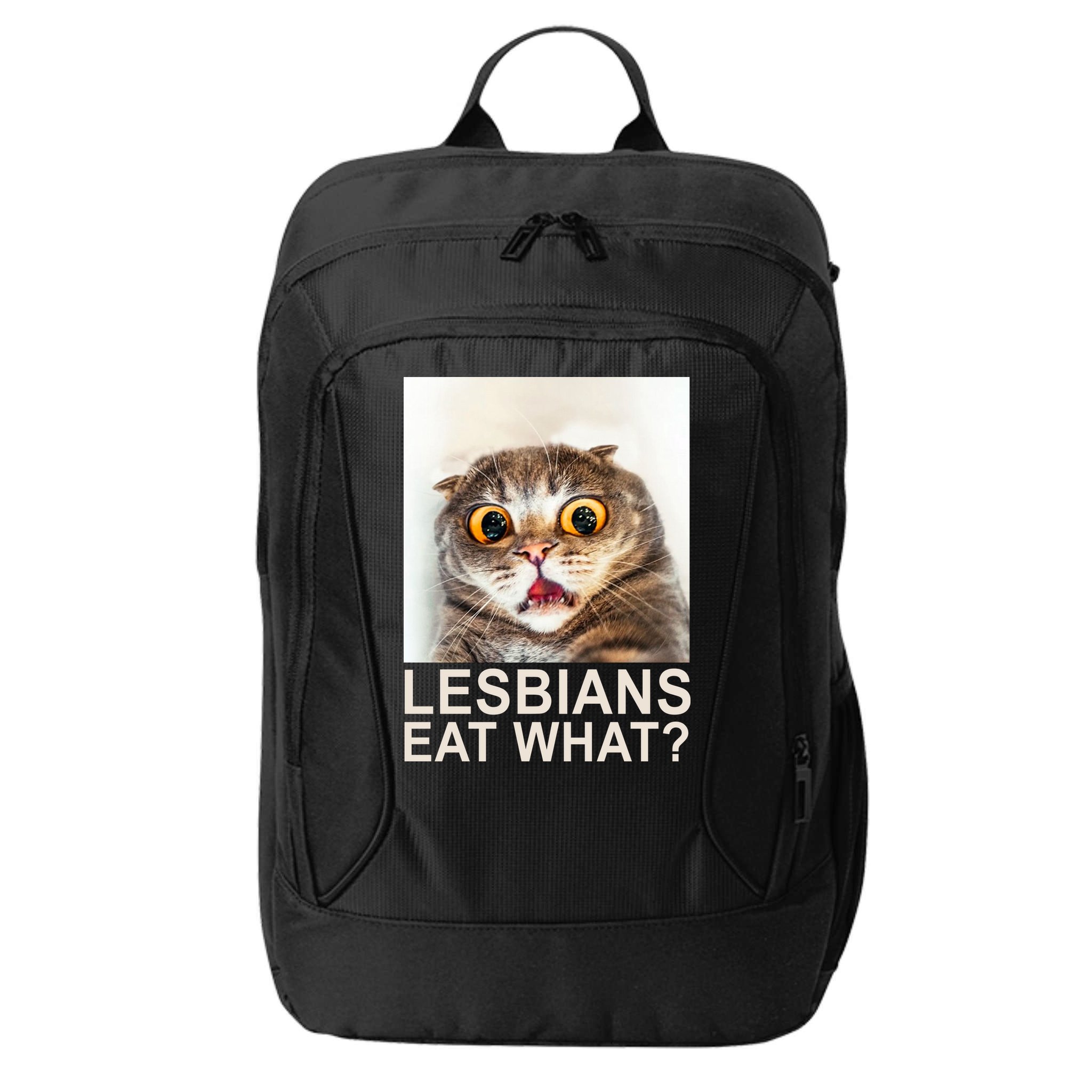 Lesbians Eat What Funny Cat City Backpack