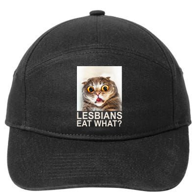 Lesbians Eat What Funny Cat 7-Panel Snapback Hat