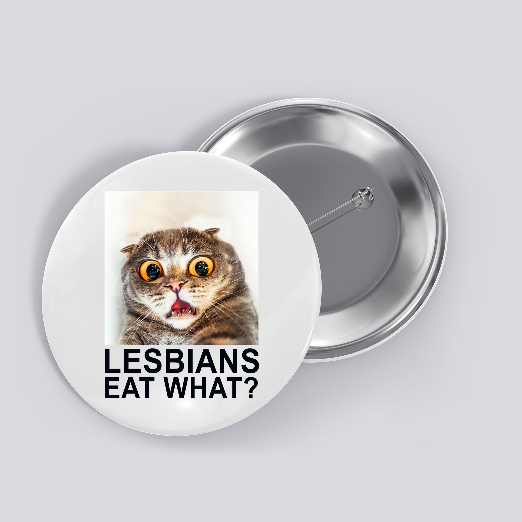 Lesbians Eat What Funny Cat Button
