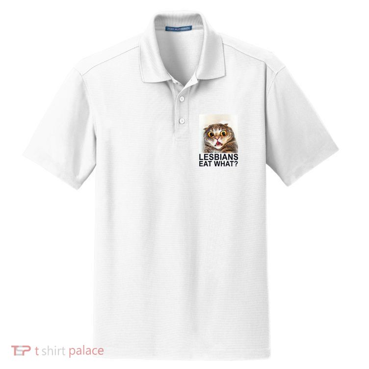 Lesbians Eat What Funny Cat Dry Zone Grid Polo
