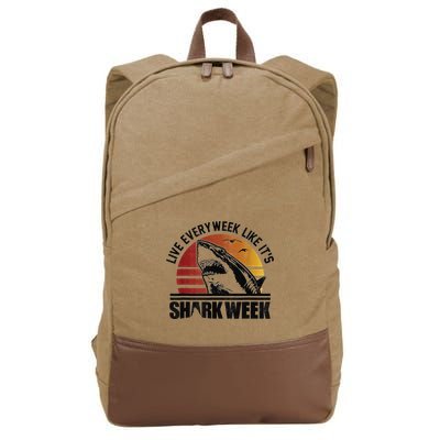 Live Every Week Like It'ss Shark Weeks Shark Lover Cotton Canvas Backpack
