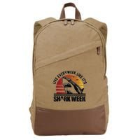 Live Every Week Like It'ss Shark Weeks Shark Lover Cotton Canvas Backpack