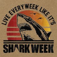 Live Every Week Like It'ss Shark Weeks Shark Lover Cotton Canvas Backpack
