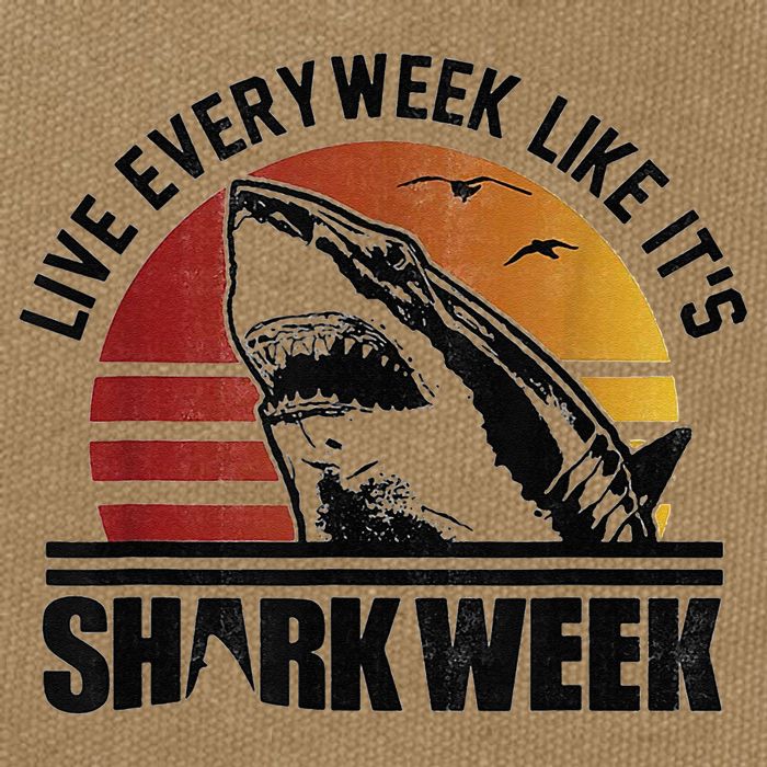 Live Every Week Like It'ss Shark Weeks Shark Lover Cotton Canvas Backpack