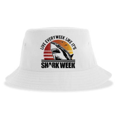 Live Every Week Like It'ss Shark Weeks Shark Lover Sustainable Bucket Hat