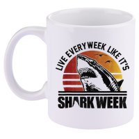 Live Every Week Like It'ss Shark Weeks Shark Lover 11oz C Handle Ceramic Mug