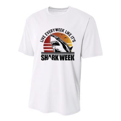 Live Every Week Like It'ss Shark Weeks Shark Lover Youth Performance Sprint T-Shirt