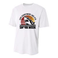 Live Every Week Like It'ss Shark Weeks Shark Lover Youth Performance Sprint T-Shirt