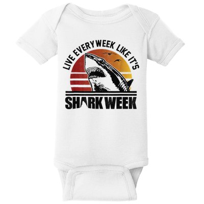 Live Every Week Like It'ss Shark Weeks Shark Lover Baby Bodysuit