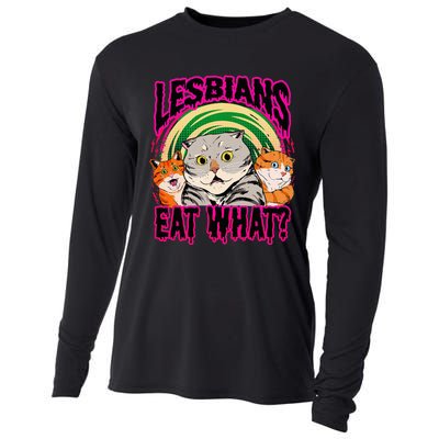 Lesbians Eat What Funny Cats Love Cute Women Boy Cooling Performance Long Sleeve Crew