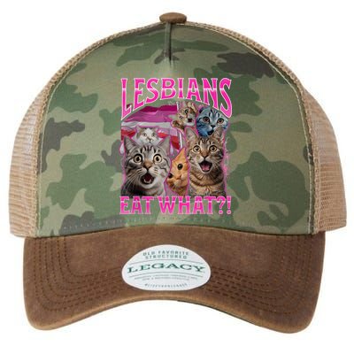 Lesbians Eat What Funny Offensive Cat Bootleg Sarcastic Legacy Tie Dye Trucker Hat