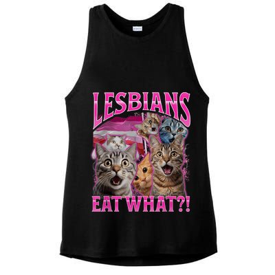 Lesbians Eat What Funny Offensive Cat Bootleg Sarcastic Ladies PosiCharge Tri-Blend Wicking Tank