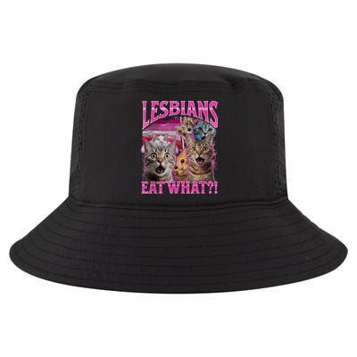 Lesbians Eat What Funny Offensive Cat Bootleg Sarcastic Cool Comfort Performance Bucket Hat