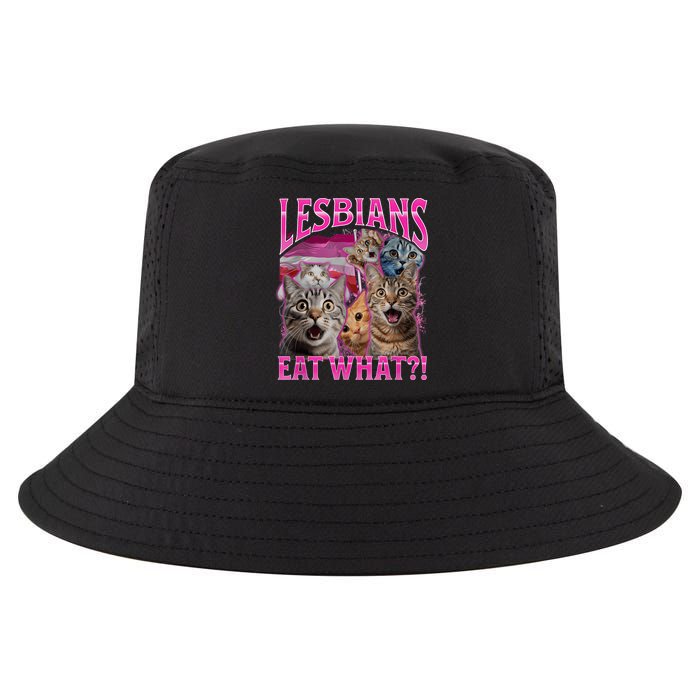 Lesbians Eat What Funny Offensive Cat Bootleg Sarcastic Cool Comfort Performance Bucket Hat