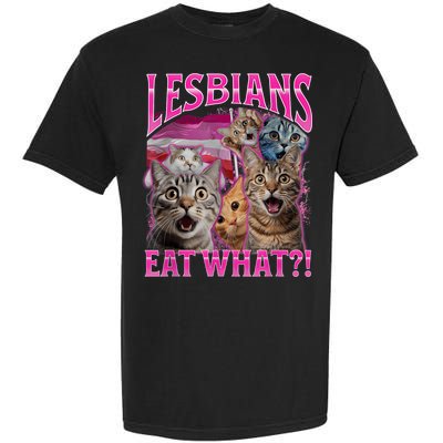 Lesbians Eat What Funny Offensive Cat Bootleg Sarcastic Garment-Dyed Heavyweight T-Shirt