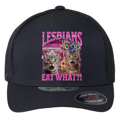 Lesbians Eat What Funny Offensive Cat Bootleg Sarcastic Flexfit Unipanel Trucker Cap
