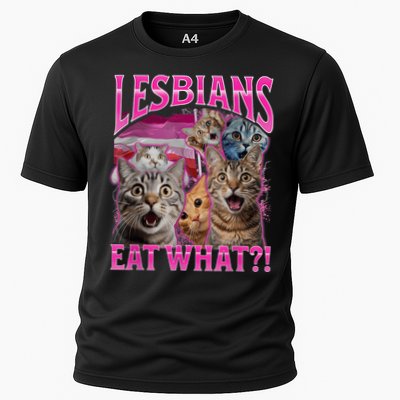 Lesbians Eat What Funny Offensive Cat Bootleg Sarcastic Performance Shirt