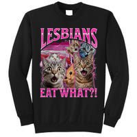 Lesbians Eat What Funny Offensive Cat Bootleg Sarcastic Sweatshirt