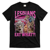 Lesbians Eat What Funny Offensive Cat Bootleg Sarcastic T-Shirt