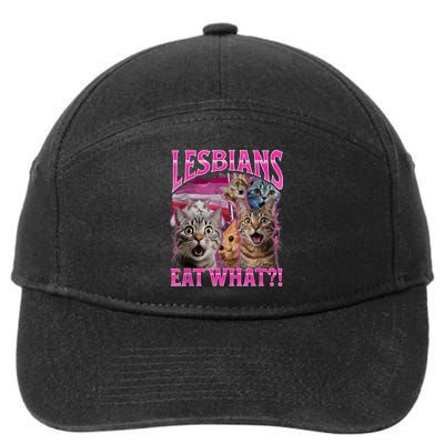Lesbians Eat What Funny Offensive Cat Bootleg Sarcastic 7-Panel Snapback Hat
