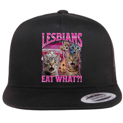 Lesbians Eat What Funny Offensive Cat Bootleg Sarcastic Flatbill Hat