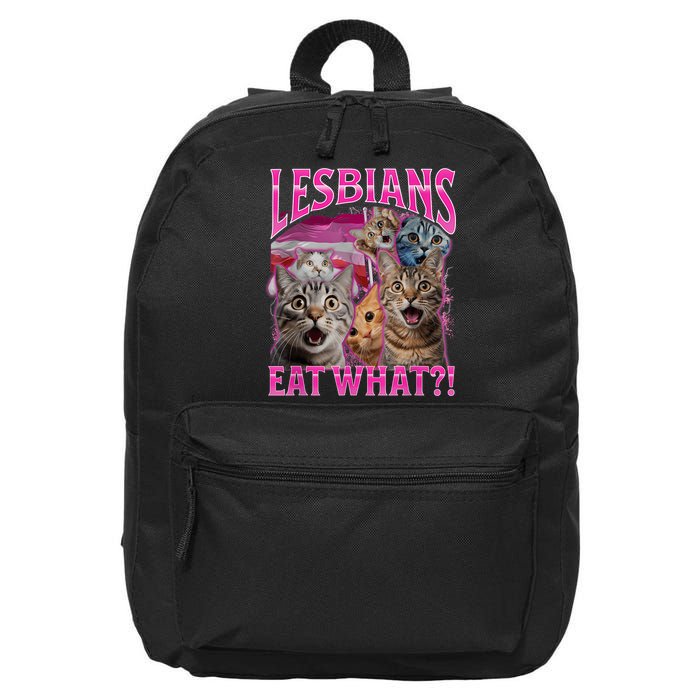 Lesbians Eat What Funny Offensive Cat Bootleg Sarcastic 16 in Basic Backpack