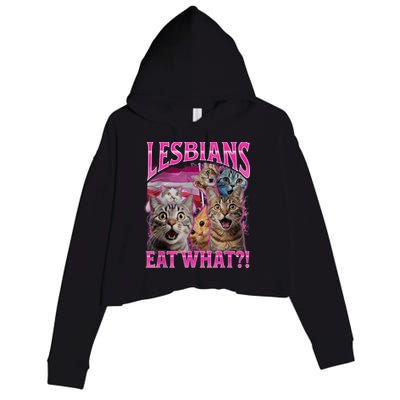Lesbians Eat What Funny Offensive Cat Bootleg Sarcastic Crop Fleece Hoodie
