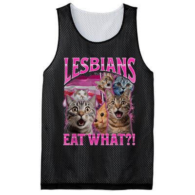 Lesbians Eat What Funny Offensive Cat Bootleg Sarcastic Mesh Reversible Basketball Jersey Tank