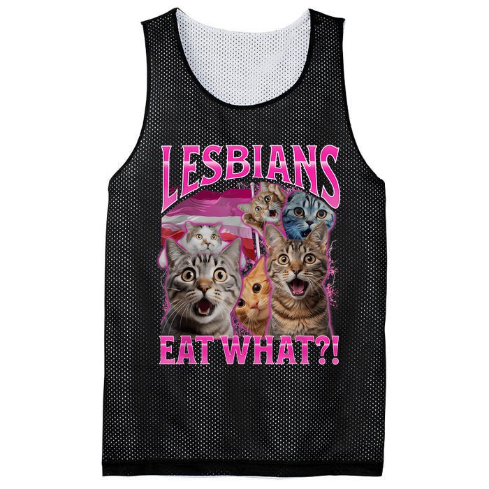 Lesbians Eat What Funny Offensive Cat Bootleg Sarcastic Mesh Reversible Basketball Jersey Tank