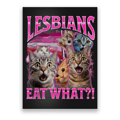 Lesbians Eat What Funny Offensive Cat Bootleg Sarcastic Poster