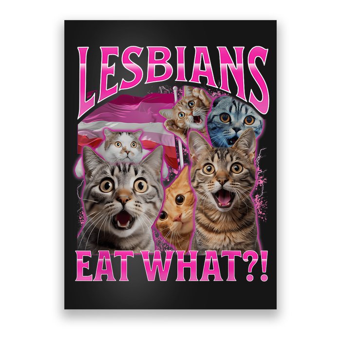 Lesbians Eat What Funny Offensive Cat Bootleg Sarcastic Poster