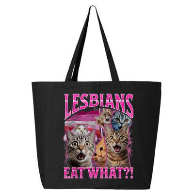 Lesbians Eat What Funny Offensive Cat Bootleg Sarcastic 25L Jumbo Tote