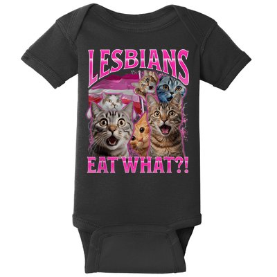 Lesbians Eat What Funny Offensive Cat Bootleg Sarcastic Baby Bodysuit