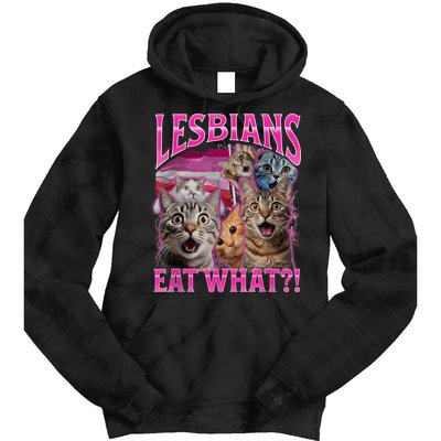 Lesbians Eat What Funny Offensive Cat Bootleg Sarcastic Tie Dye Hoodie