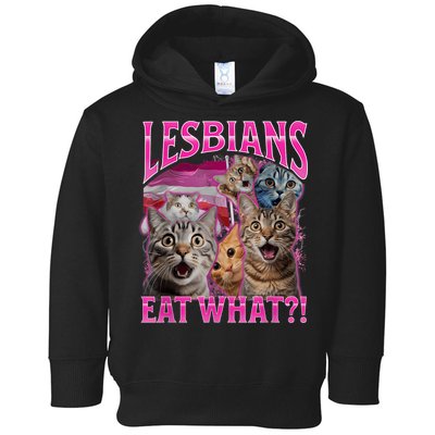 Lesbians Eat What Funny Offensive Cat Bootleg Sarcastic Toddler Hoodie