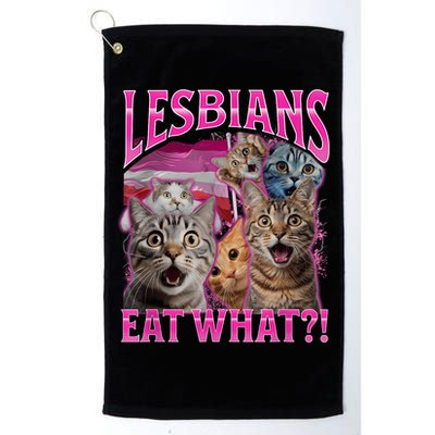 Lesbians Eat What Funny Offensive Cat Bootleg Sarcastic Golf Towel