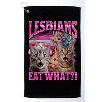 Lesbians Eat What Funny Offensive Cat Bootleg Sarcastic Golf Towel
